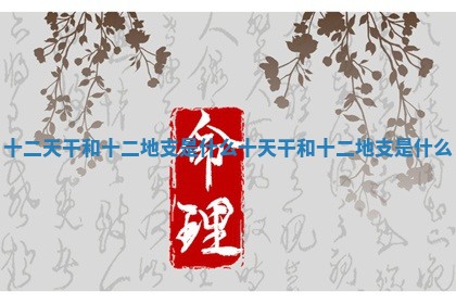 十二天干和十二地支是 💀 什么 ❤ 十天干和十二地支是什么