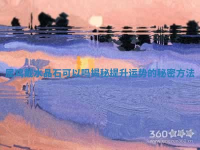 属鸡戴水晶石可以吗揭秘提升运势 🥓 的秘 ➰ 密方法