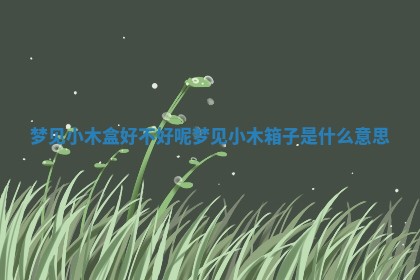 梦见小木盒好不好呢_梦见小木 🤾 箱 🐖 子是什么意思 梦见小木盒好不好呢_梦见小木 🤾 箱 🐖 子是什么意思